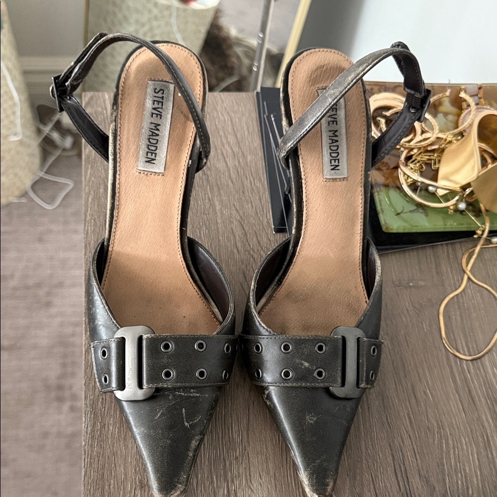 Steve Madden Black Strappy Heels